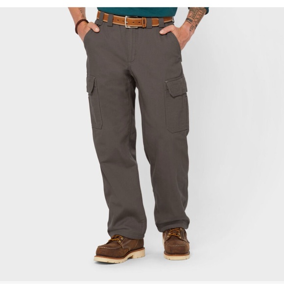 NWT - Duluth Trading Co Men's Dark Brown Fleece lined Cargo Pants: 38 x 34 - Picture 5 of 13